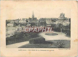 Postcard Old Saint Malo View from the terrace of the Casino