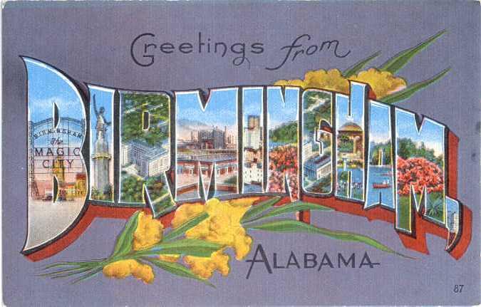 Linen Greetings from Birmingham Alabama AL