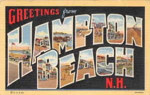 H73/ Hampton Beach New Hampshire Postcard Linen Large Letter Greetings 42