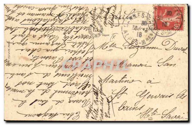 Postcard Old Cannes Croisette and the Mount Knight