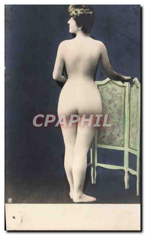 Postcard Old erotic Nude Woman