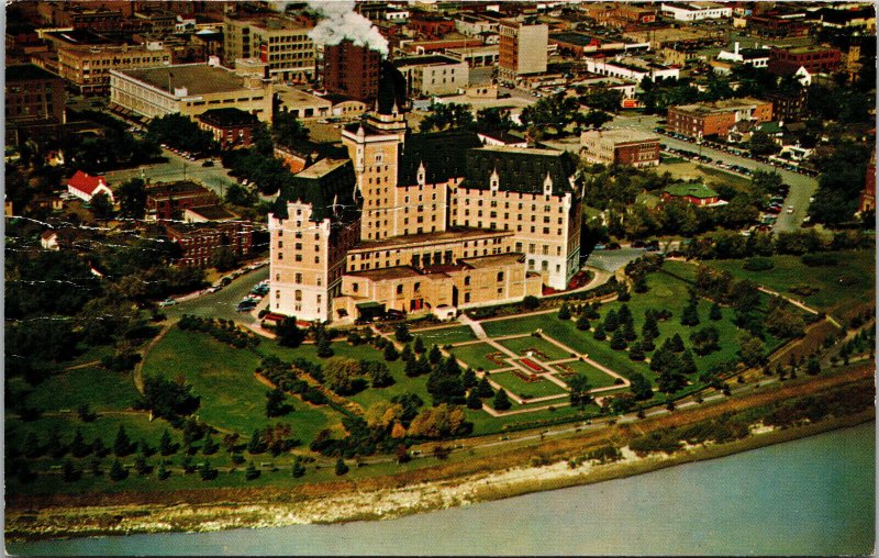 Bessborough Hotel Saskatoon Saskatchewan Aerial View c1960s Postcard