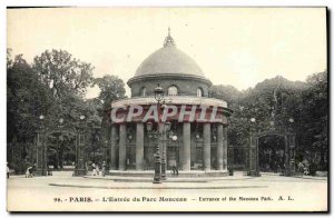 Old Postcard The Entrance Paris Parc Monceau