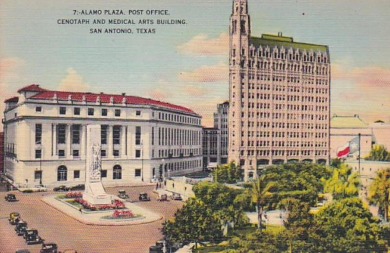 Texas San Antonio Alamo Plaza Post Office Cenotaph and Medical Arts Building