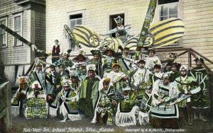 PC CPA US ALASKA KAK WAN TON INDIANS PATLATCH SITKA Vintage Postcard (b24721)