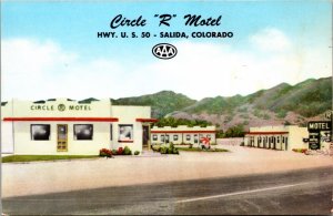 Postcard Circle R Motel U.S. Highway 50 in Salida, Colorado