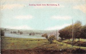 Ohio Postcard 1913 MARTINSBURG Looking South Road Mt Vernon Knox CO