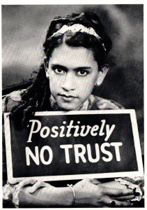 Positively No Trust girl 1980 printed postcard Photo by James Van Der Zee 1936