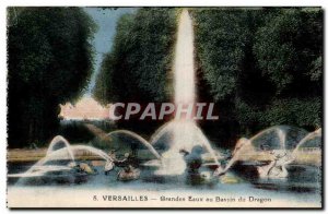 Versailles castle Old Postcard The Great Dragon basin waters