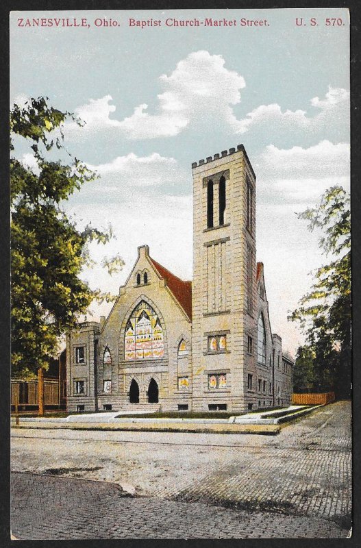 Market St Baptist Church Zanesville Ohio Unused c1910s