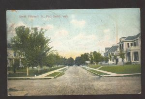 FORT SMITH ARKANSAS NORTH FIFTEENTH STREET SCENE VINTAGE POSTCARD 1909