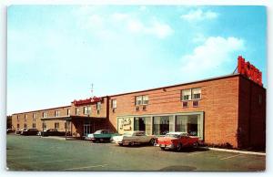 Postcard NY Buffalo Continental Motel 1950's Old cars