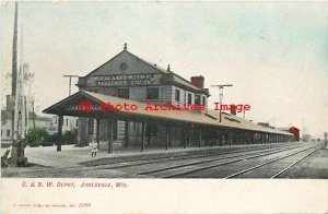 WI, Janesville, Wisconsin, Chicago & North Western Railroad Station Depot