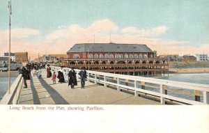 LONG BEACH, California CA   PIER~PEOPLE~PAVILION VIEW  c1910's Rieder Postcard