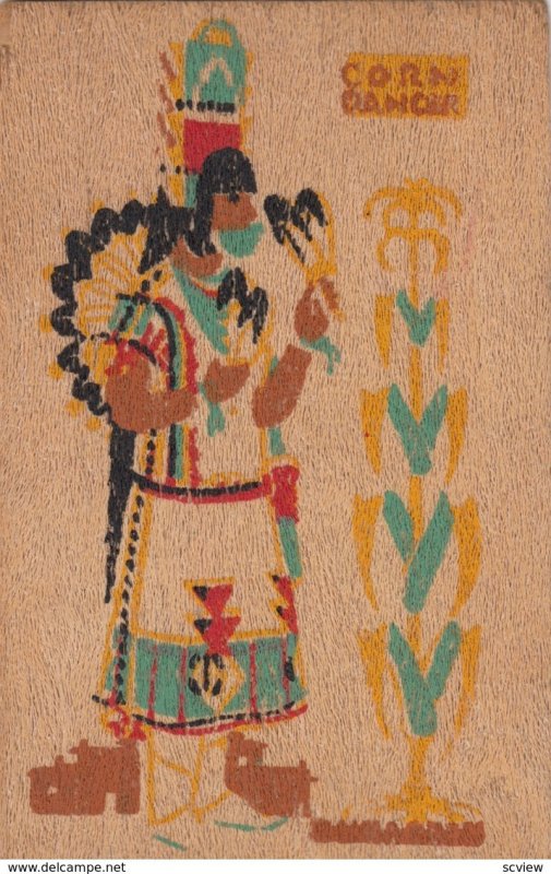 Indian ; Corn Dancer of the Rio Grande Pueblo Indians , Wooden card , 1943