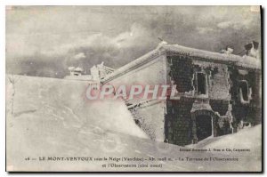 Old Postcard Mont Ventoux in the Vaucluse The Snow Observatory Terrace and Ob...