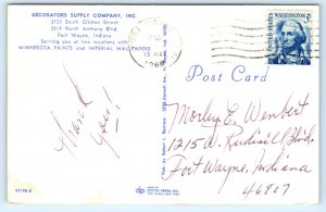 Fort Wayne In Decorators Supply Company Postcard Indiana