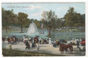 Holiday Crowd Brookside Park Cleveland Ohio 1908 postcard