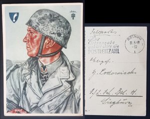 GERMANY THIRD 3rd REICH ORIGINAL CARD WILLRICH WWII PARATROOPER CAPTAIN DELICA