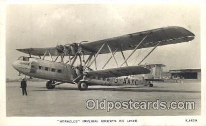 Heracles, Imperial Airways Air Liner Early Air Airplane Unused light wear clo...