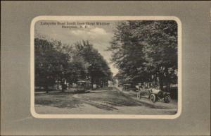 Hampton NH Lafayette Road Trolley & Car c1910 Postcard