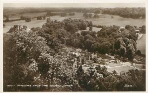 WEST WYCOMBE BUCKINGHAMSHIRE UK VIEWED FROM CHURCH TOWER PHOTO POSTCARD 1930s