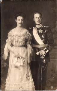 Real Photo Postcard Portrait of Royalty Man and Woman