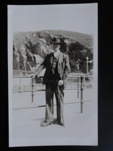B/W Photograph of Man in Suit taken in Ilfracombe 1950 - Old RP Postcard