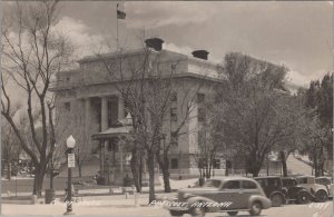 RPPC Postcard Court House Prescott Arizona Vintage Cars 1944