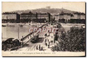 Old Postcard Lyon Pont Lafayette Coteau de Fourviere Tramway