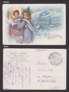 GERMANY 1914, Fieldpost card to Pomssen, Merry Christmas, WWI
