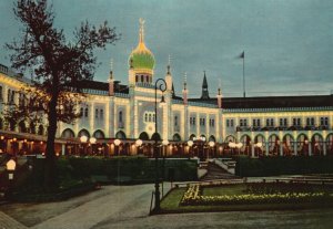 Vintage Postcard The Restaurant Tivoli Gardens Amusement Park Copenhagen Denmark