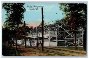 Franklin Pennsylvania PA Postcard Thriller Monarch Park Oil City c1930's Vintage