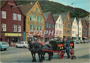 Postcard Modern Norway Bergen The Hanseatic Quay