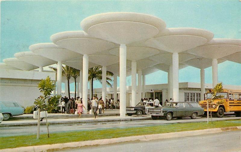 1960s Postcard Guam International Airport Mid-Century Modern Architecture