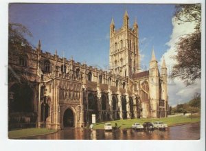 441256 Great Britain 1984 Gloucester Cathedral RPPC to Germany advertising