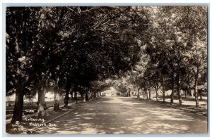 Medford Oregon Postcard RPPC Photo Entering Cars Tree Lined Soldiers Iowa 1939