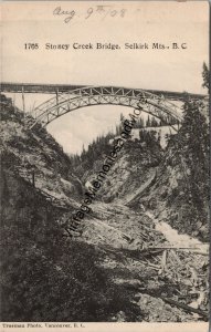 Stoney Creek Bridge Selkirk Mountains British Columbia Postcard PC279