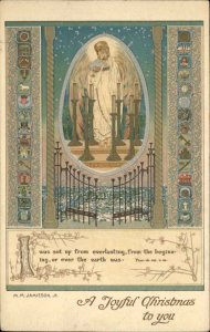 Christmas - MM Jamieson Jr Ernest Nister Bible Verse Angel c1910 Postcard