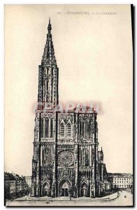 Old Postcard Strasbourg La Cathedrale