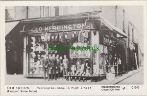 London Postcard - Old Sutton, George Herrington's Shop in High Street RS30036