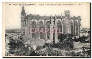 Postcard Old Cite Carcassonne and Transpert Apse of the Church Saint Nazaire