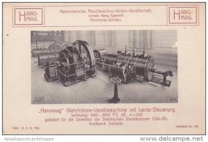 Germany Hannover Hannoversche Maschinenbau Gleichstrom Ventilmaschine mit Len...