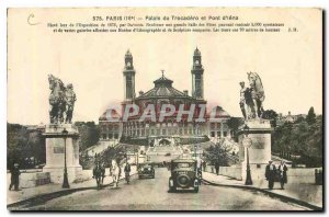Old Postcard Paris Trocadero Palace and Bridge of Jena