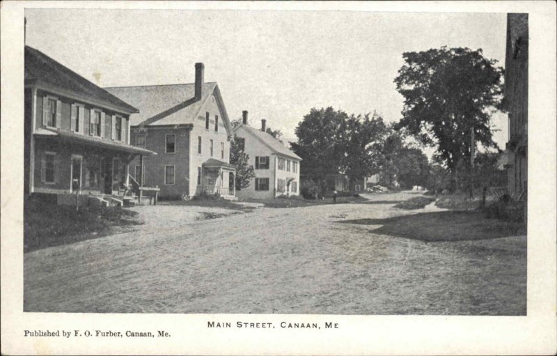 Canaan Maine ME Main Street c1910 Vintage Postcard