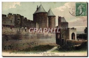 Postcard Old Carcassonne Cite Les Fosses Saint Sernin Tower and Towers Narbon...