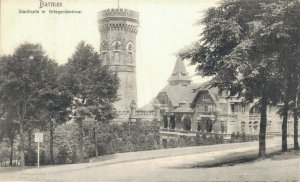 Germany Barmen Stadthalle m Kriegerdenkmal Vintage Postcard 08.34