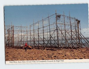 Postcard Fish Weir, Seen Here At Low Tide, Bay Of Fundy, Canada