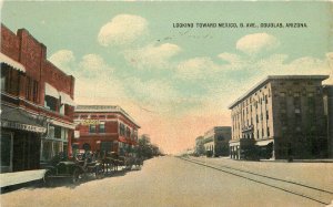 Arizona Douglas Mexico G Avenue autos C-1910 Capitol Railroad Postcard 22-10715