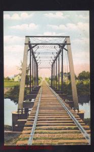 CORTLAND NEW YORK TRACTION RAILROAD BRIDGE ANTIQUE VINTAGE POSTCARD